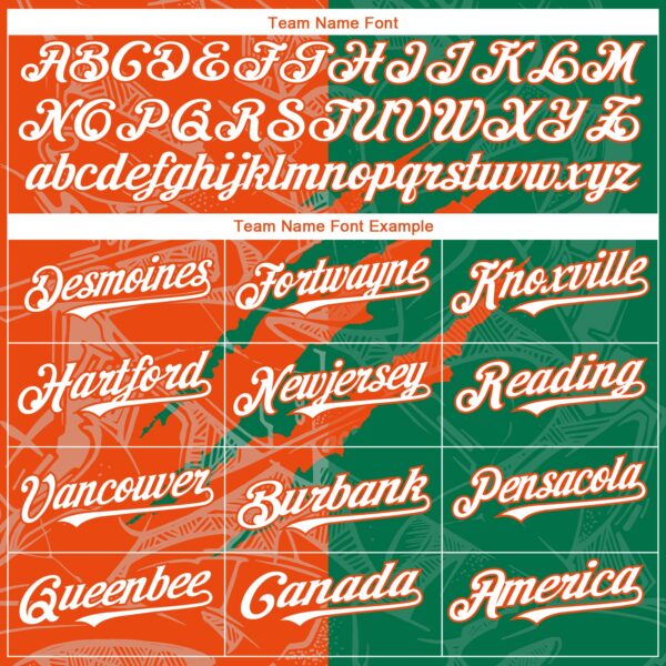 Custom Graffiti Pattern White Kelly Green-Orange 3D Scratch Authentic Baseball Jersey