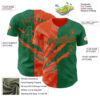 Custom Graffiti Pattern Kelly Green-Orange 3D Scratch Authentic Baseball Jersey
