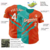 Custom Graffiti Pattern White Orange-Aqua 3D Scratch Authentic Baseball Jersey