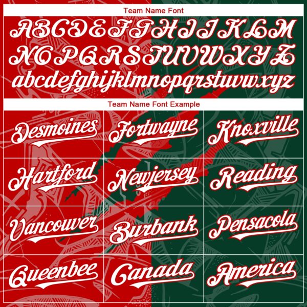 Custom Graffiti Pattern White Green-Red 3D Scratch Authentic Baseball Jersey