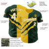 Custom Graffiti Pattern White Green-Yellow 3D Scratch Authentic Baseball Jersey