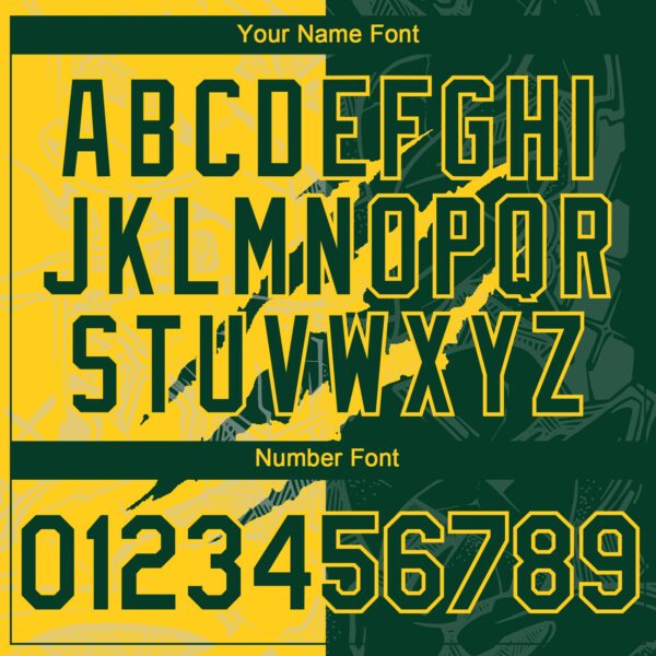 Custom Graffiti Pattern Green-Yellow 3D Scratch Authentic Baseball Jersey