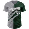 Custom Graffiti Pattern White Green-Gray 3D Scratch Authentic Baseball Jersey