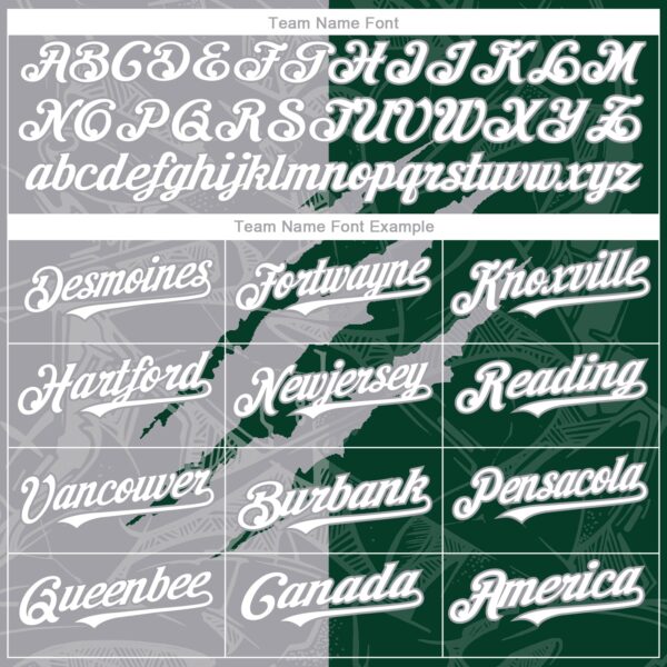 Custom Graffiti Pattern White Green-Gray 3D Scratch Authentic Baseball Jersey