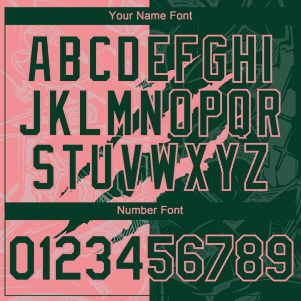 Custom Graffiti Pattern Green-Medium Pink 3D Scratch Authentic Baseball Jersey