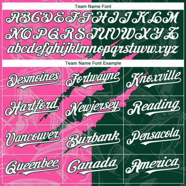 Custom Graffiti Pattern White Green-Pink 3D Scratch Authentic Baseball Jersey