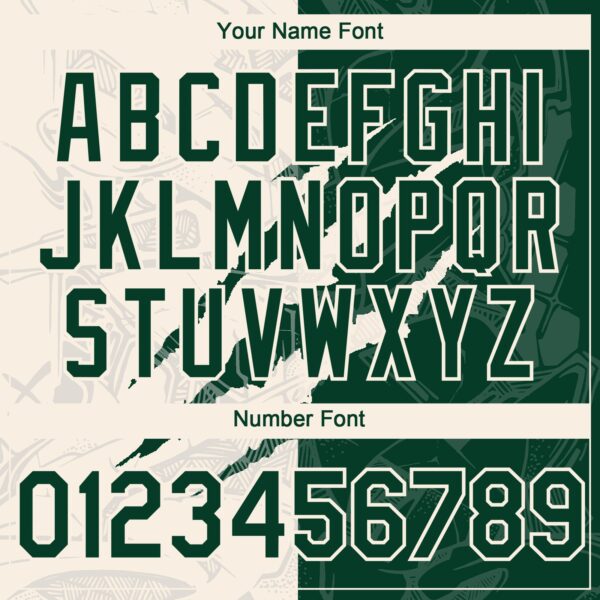 Custom Graffiti Pattern Green-Cream 3D Scratch Authentic Baseball Jersey