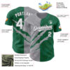 Custom Graffiti Pattern White Kelly Green-Gray 3D Scratch Authentic Baseball Jersey