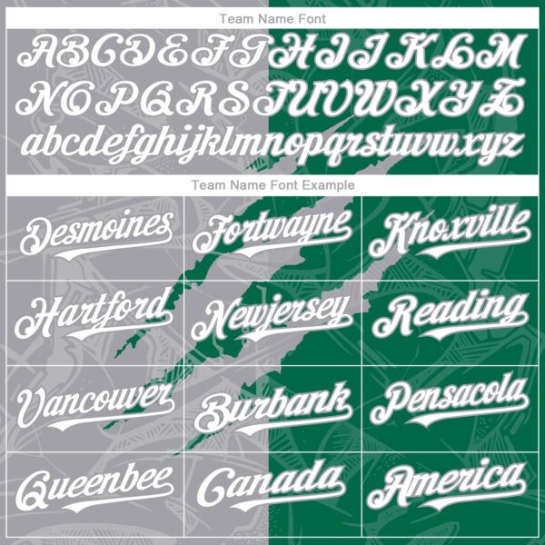 Custom Graffiti Pattern White Kelly Green-Gray 3D Scratch Authentic Baseball Jersey