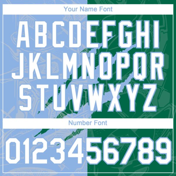 Custom Graffiti Pattern White Kelly Green-Light Blue 3D Scratch Authentic Baseball Jersey