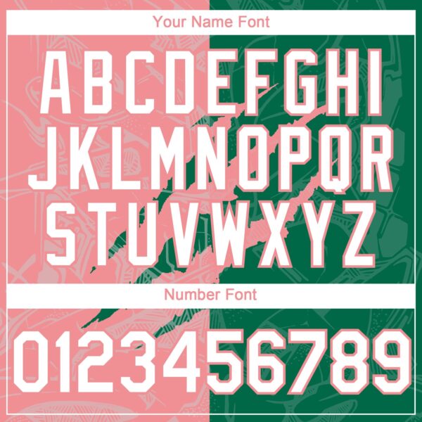 Custom Graffiti Pattern White Kelly Green-Medium Pink 3D Scratch Authentic Baseball Jersey