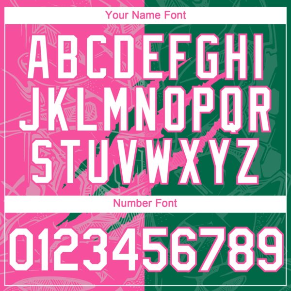 Custom Graffiti Pattern White Kelly Green-Pink 3D Scratch Authentic Baseball Jersey