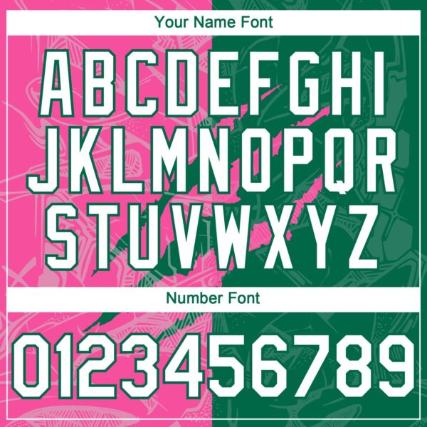 Custom Graffiti Pattern White Kelly Green-Pink 3D Scratch Authentic Baseball Jersey