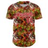 Custom Graffiti Pattern Red-White Splatter Authentic Baseball Jersey