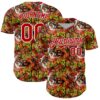 Custom Graffiti Pattern Red-White Splatter Authentic Baseball Jersey