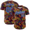 Custom Graffiti Pattern Royal-White Splatter Authentic Baseball Jersey