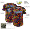 Custom Graffiti Pattern Royal-White Splatter Authentic Baseball Jersey