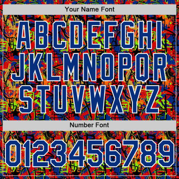 Custom Graffiti Pattern Royal-White Splatter Authentic Baseball Jersey