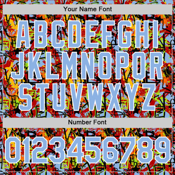 Custom Graffiti Pattern Light Blue-White Splatter Authentic Baseball Jersey