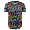 Custom Graffiti Pattern Navy-White Splatter Authentic Baseball Jersey