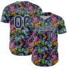 Custom Graffiti Pattern Navy-White Splatter Authentic Baseball Jersey