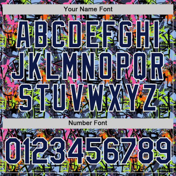 Custom Graffiti Pattern Navy-White Splatter Authentic Baseball Jersey