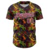 Custom Graffiti Pattern Crimson-White Splatter Authentic Baseball Jersey