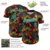Custom Graffiti Pattern Kelly Green-White Splatter Authentic Baseball Jersey