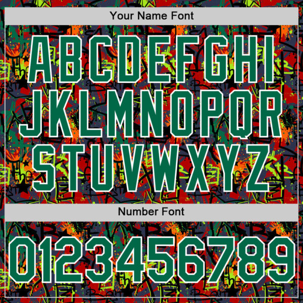 Custom Graffiti Pattern Kelly Green-White Splatter Authentic Baseball Jersey