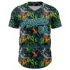 Custom Graffiti Pattern Teal-Gray Splatter Authentic Baseball Jersey