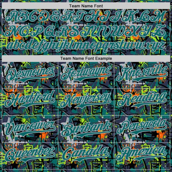 Custom Graffiti Pattern Teal-Gray Splatter Authentic Baseball Jersey