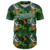 Custom Graffiti Pattern Green-White Splatter Authentic Baseball Jersey