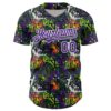 Custom Graffiti Pattern Purple-White Splatter Authentic Baseball Jersey