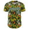 Custom Graffiti Pattern Green-White Splatter Authentic Baseball Jersey