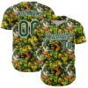 Custom Graffiti Pattern Green-White Splatter Authentic Baseball Jersey
