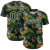 Custom Graffiti Pattern Green-Cream Splatter Authentic Baseball Jersey