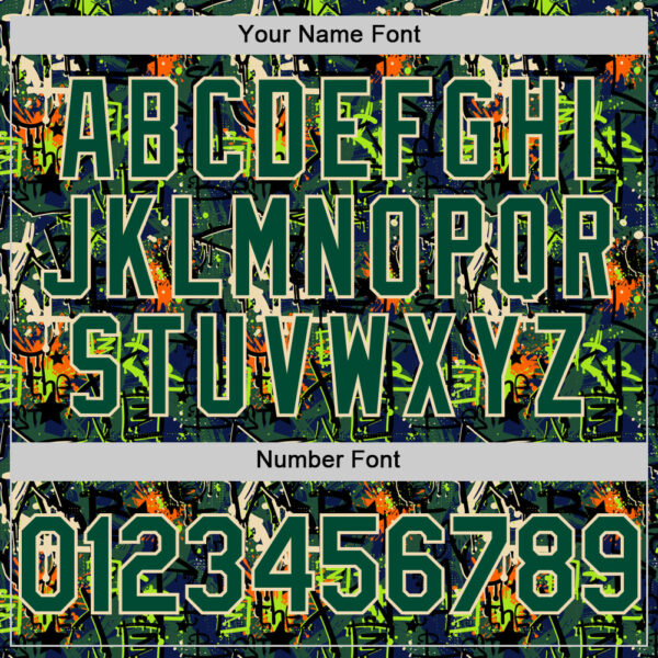 Custom Graffiti Pattern Green-Cream Splatter Authentic Baseball Jersey