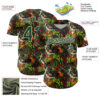 Custom Graffiti Pattern Green-Cream Splatter Authentic Baseball Jersey