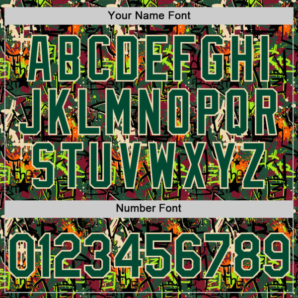 Custom Graffiti Pattern Green-Cream Splatter Authentic Baseball Jersey