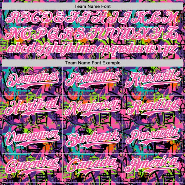 Custom Graffiti Pattern Pink-White Splatter Authentic Baseball Jersey