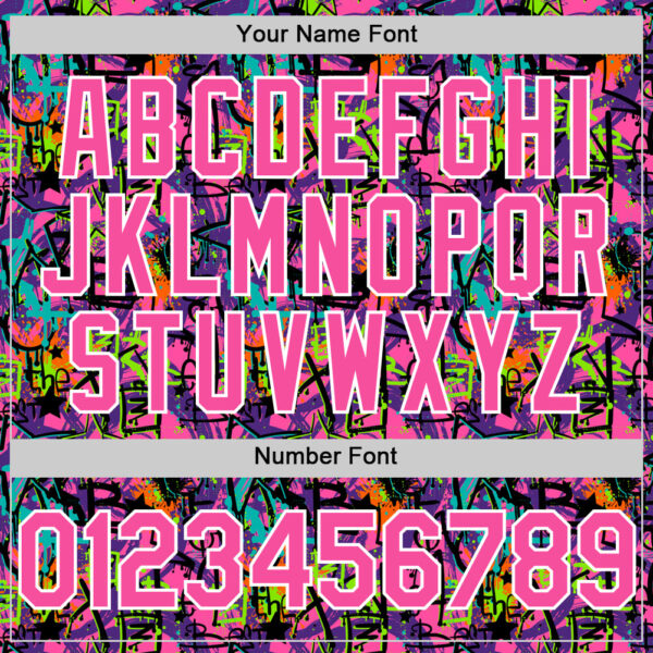 Custom Graffiti Pattern Pink-White Splatter Authentic Baseball Jersey