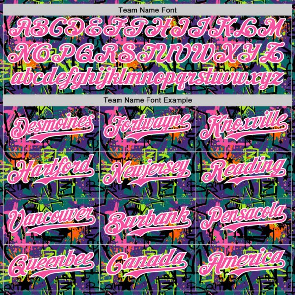 Custom Graffiti Pattern Pink-White Splatter Authentic Baseball Jersey