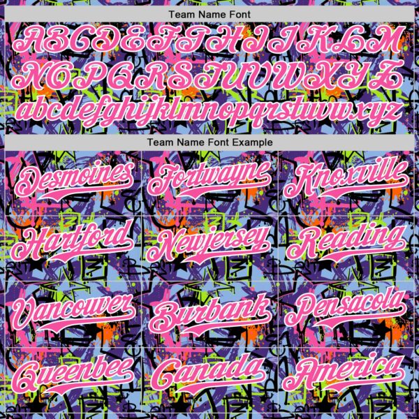 Custom Graffiti Pattern Pink-White Splatter Authentic Baseball Jersey