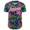 Custom Graffiti Pattern Pink-White Splatter Authentic Baseball Jersey