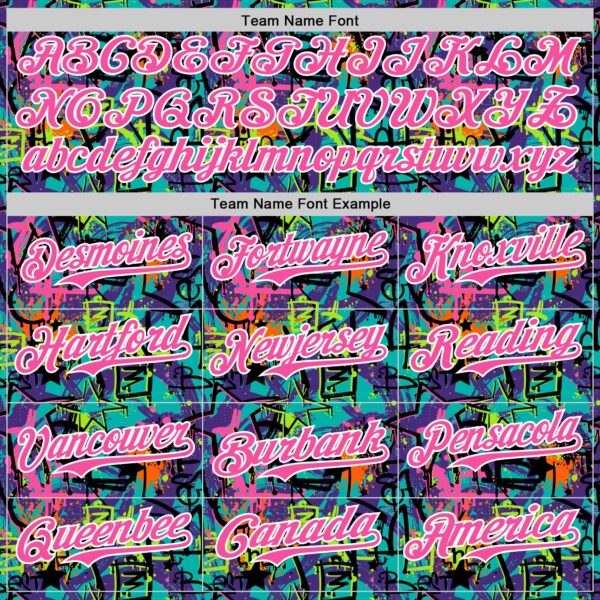 Custom Graffiti Pattern Pink-White Splatter Authentic Baseball Jersey