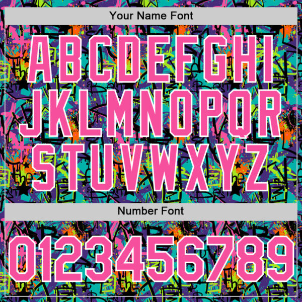 Custom Graffiti Pattern Pink-White Splatter Authentic Baseball Jersey