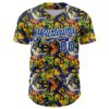 Custom Graffiti Pattern Royal-White Splatter Authentic Baseball Jersey