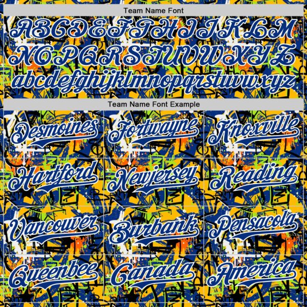 Custom Graffiti Pattern Royal-White Splatter Authentic Baseball Jersey