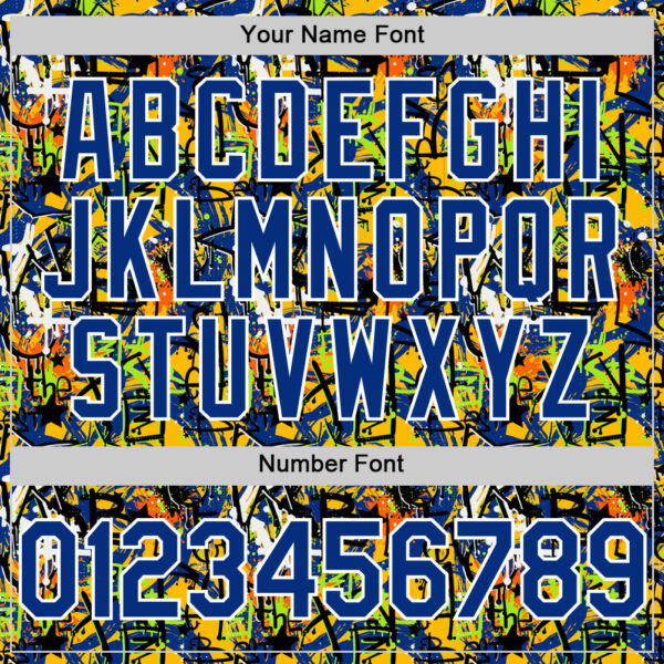 Custom Graffiti Pattern Royal-White Splatter Authentic Baseball Jersey