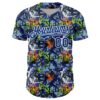 Custom Graffiti Pattern Royal-White Splatter Authentic Baseball Jersey